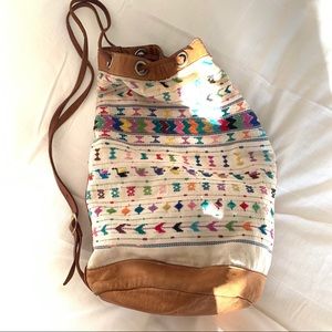 Vintage Hand-stitched & leather backpack